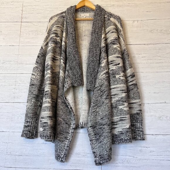 Lou & Grey Sweater Womens Size Large Black, Gray & White Wool & Mohair Cardigan - Picture 1 of 14